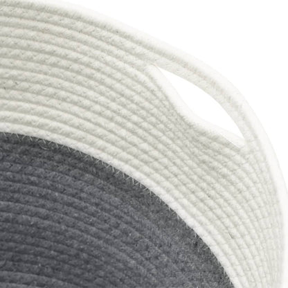 vidaXL Storage Basket Grey and White Ø40x35 cm Cotton