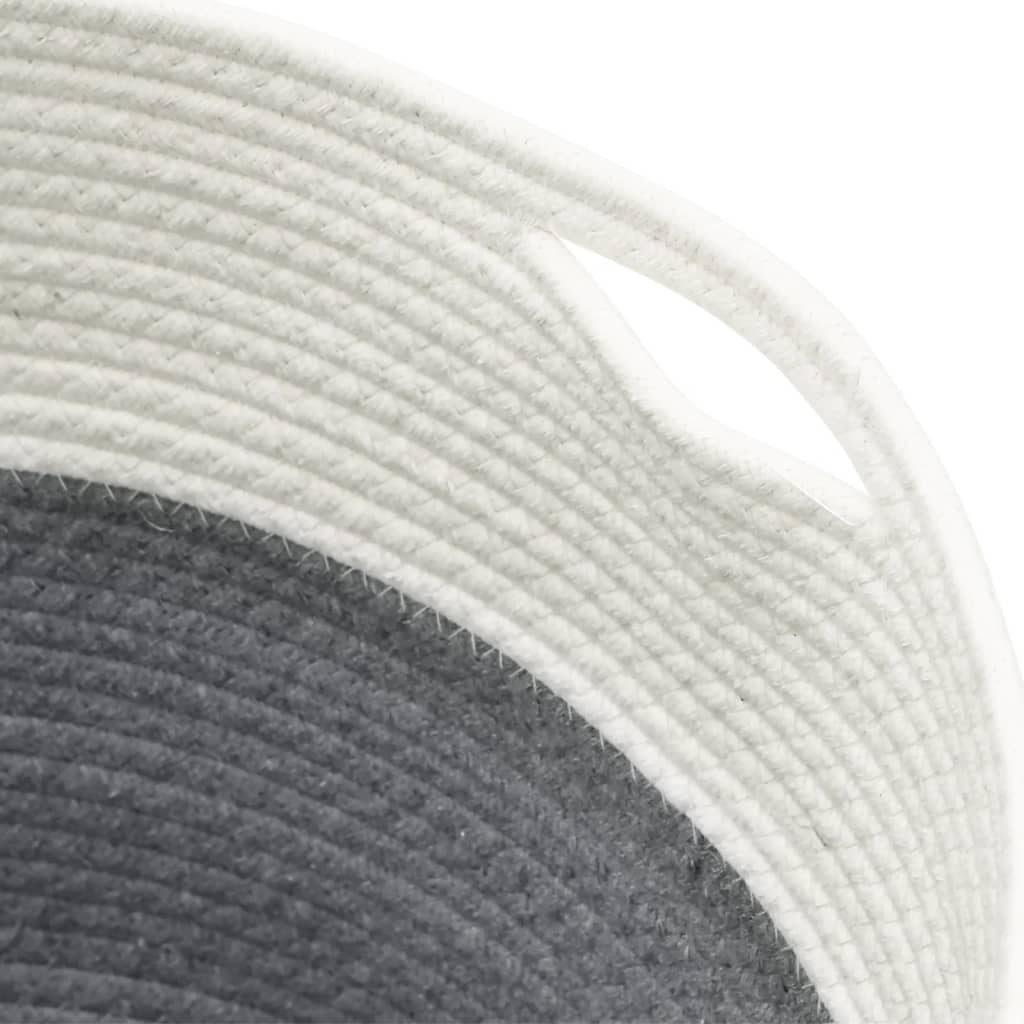 vidaXL Storage Basket Grey and White Ø40x35 cm Cotton