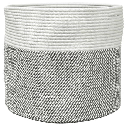 vidaXL Storage Basket Grey and White Ø40x35 cm Cotton