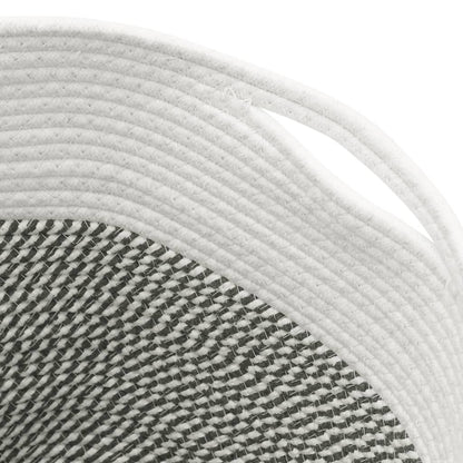 vidaXL Storage Basket Grey and White Ø40x35 cm Cotton