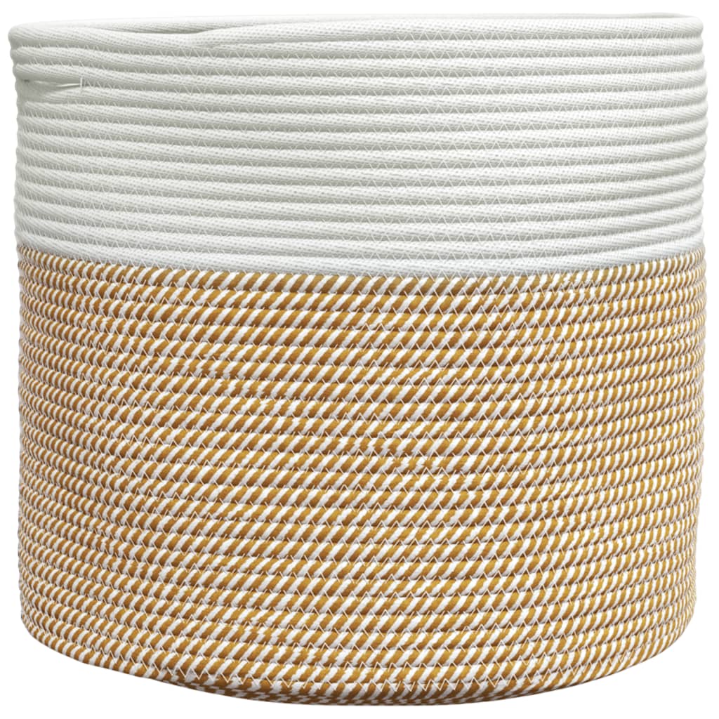 vidaXL Storage Basket Brown and White Ø40x35 cm Cotton