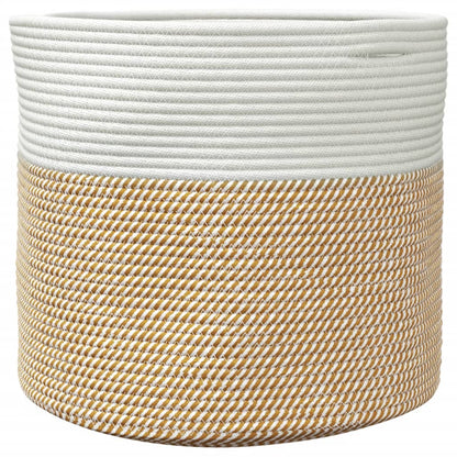 vidaXL Storage Basket Brown and White Ø40x35 cm Cotton