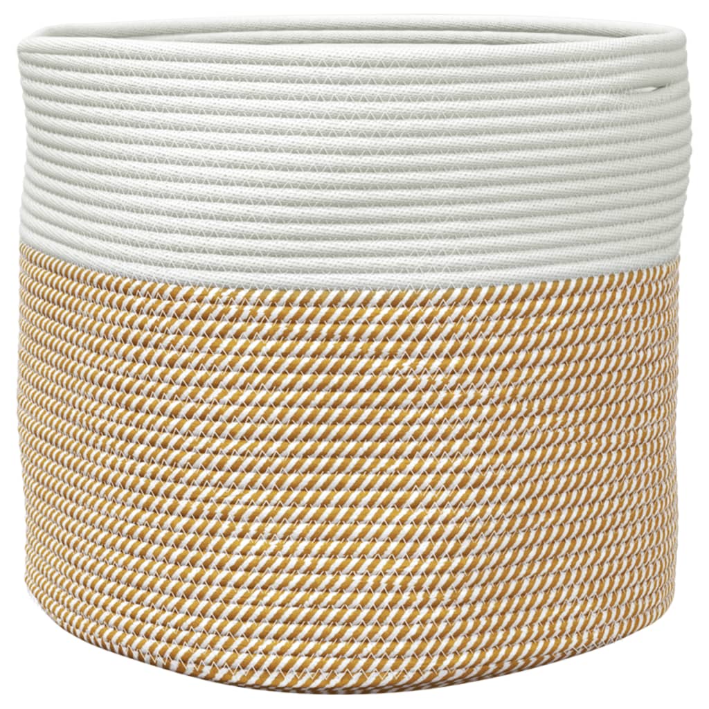 vidaXL Storage Basket Brown and White Ø40x35 cm Cotton