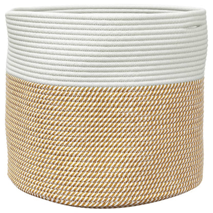 vidaXL Storage Basket Brown and White Ø40x35 cm Cotton