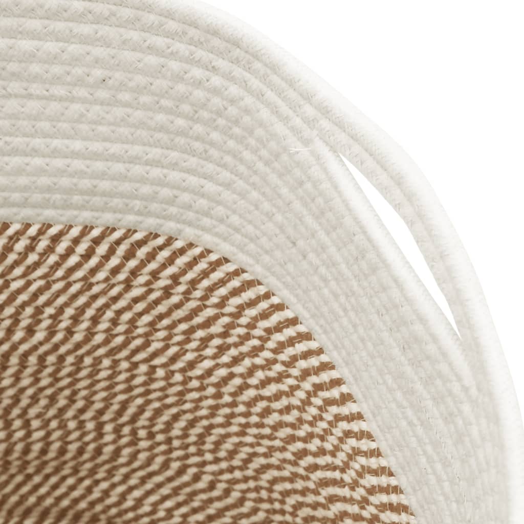 vidaXL Storage Basket Brown and White Ø40x35 cm Cotton