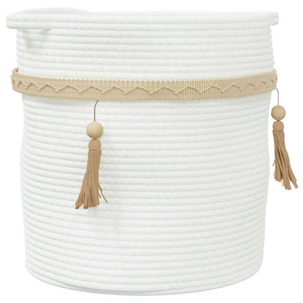 vidaXL Storage Basket White Ø38x36 cm Cotton