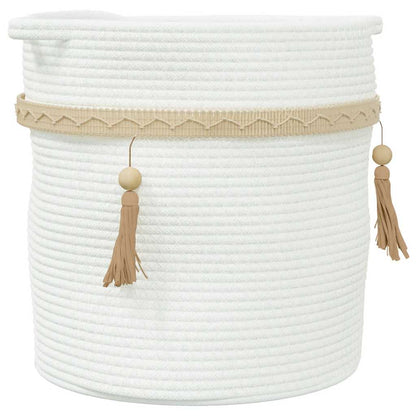 vidaXL Storage Basket White Ø38x36 cm Cotton