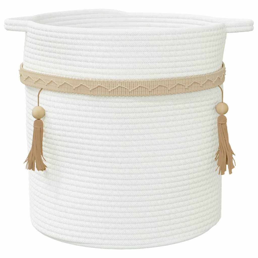 vidaXL Storage Basket White Ø38x36 cm Cotton