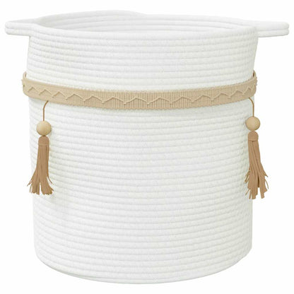 vidaXL Storage Basket White Ø38x36 cm Cotton
