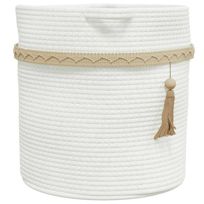 vidaXL Storage Basket White Ø38x36 cm Cotton