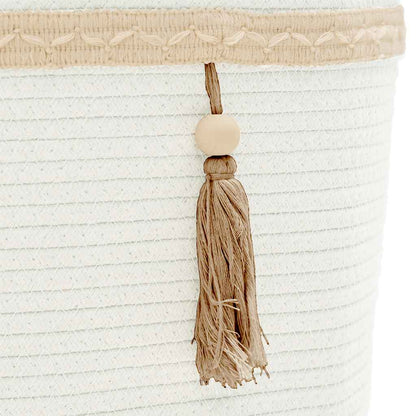 vidaXL Storage Basket White Ø38x36 cm Cotton