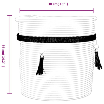 vidaXL Storage Basket White Ø38x36 cm Cotton