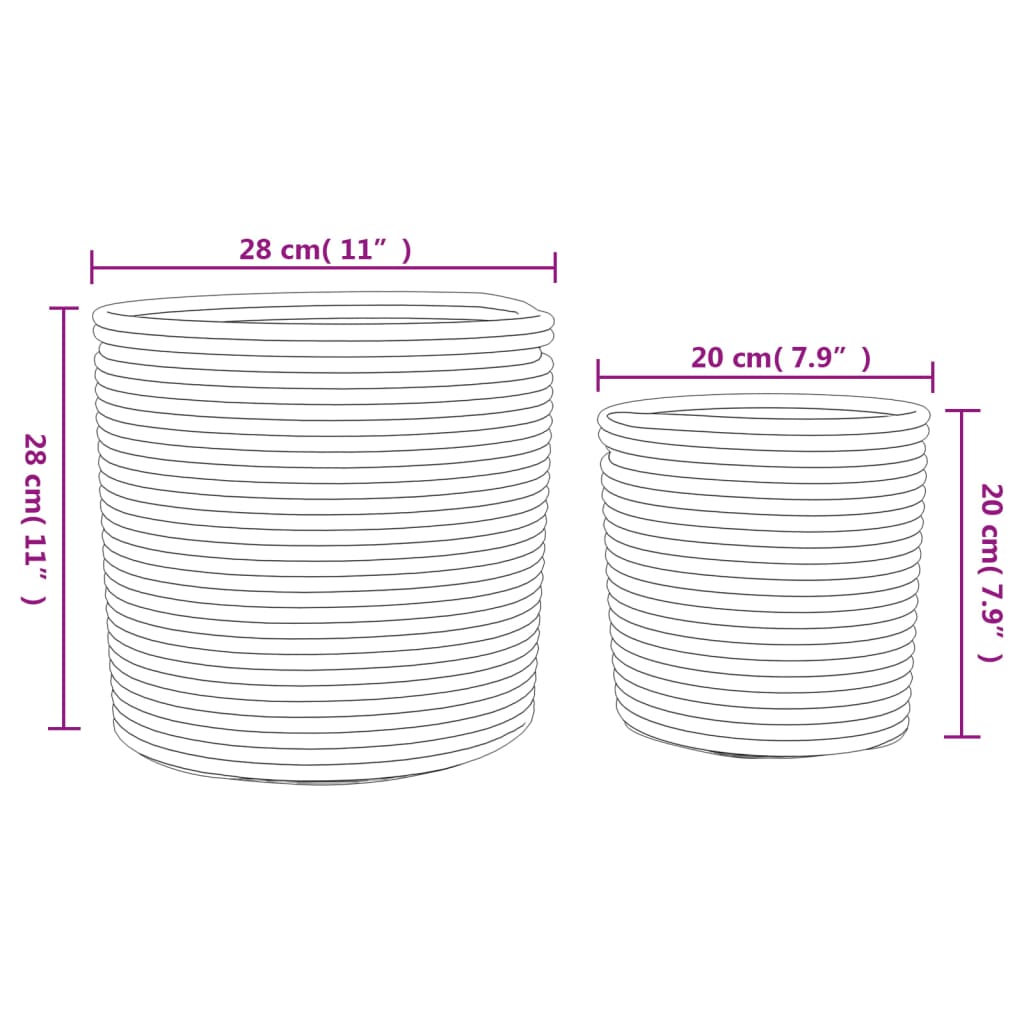 vidaXL Storage Baskets 2 pcs White and Black Cotton