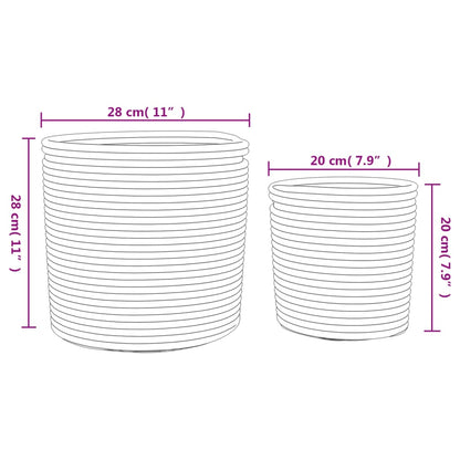 vidaXL Storage Baskets 2 pcs White and Black Cotton