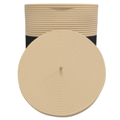 vidaXL Storage Basket with Lid Black and Beige Ø37x50 cm Cotton