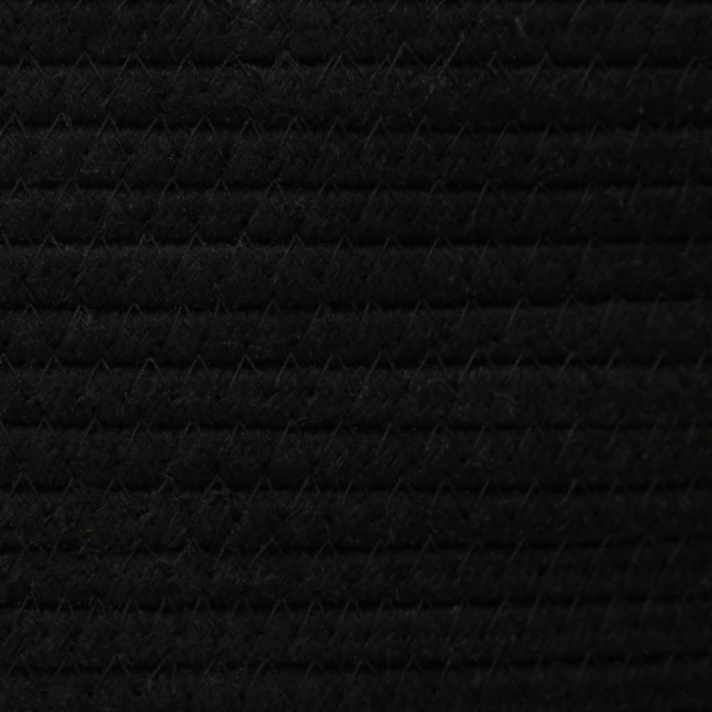 vidaXL Storage Basket with Lid Black and Beige Ø37x50 cm Cotton