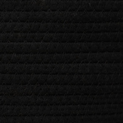 vidaXL Storage Basket with Lid Black and Beige Ø37x50 cm Cotton