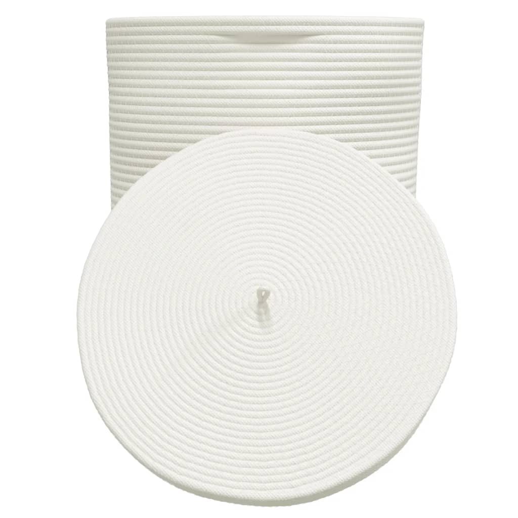 vidaXL Storage Basket with Lid Brown and White Ø37x50 cm Cotton