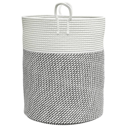 vidaXL Storage Basket Grey and White Ø38x46 cm Cotton