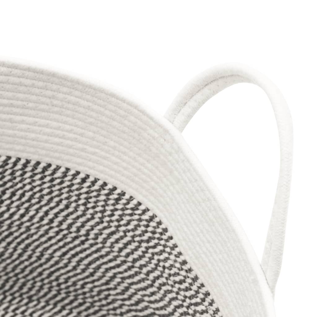 vidaXL Storage Basket Grey and White Ø38x46 cm Cotton