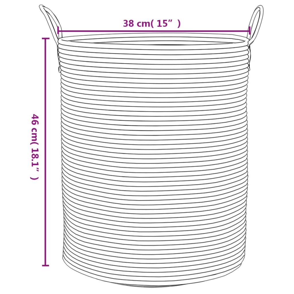 vidaXL Storage Basket Grey and White Ø38x46 cm Cotton