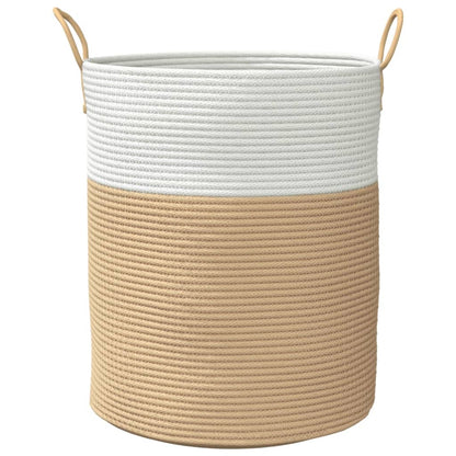 vidaXL Storage Basket Beige and White Ø38x46 cm Cotton