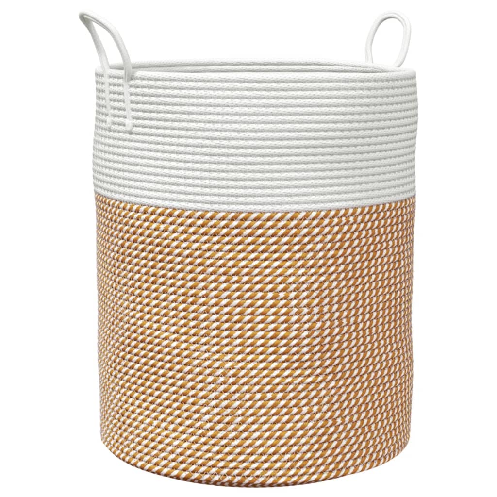 vidaXL Storage Basket Brown and White Ø38x46 cm Cotton