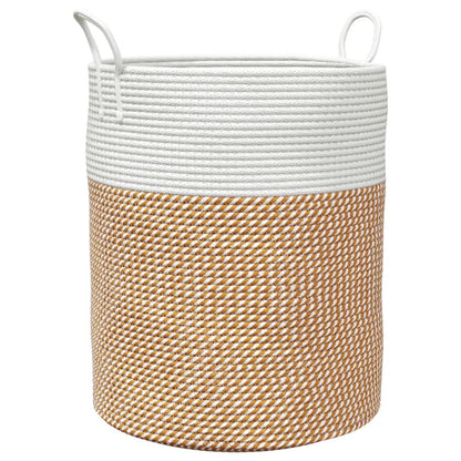 vidaXL Storage Basket Brown and White Ø38x46 cm Cotton