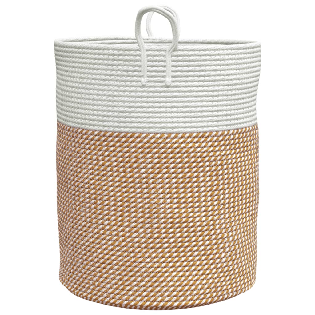 vidaXL Storage Basket Brown and White Ø38x46 cm Cotton