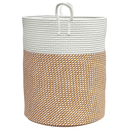 vidaXL Storage Basket Brown and White Ø38x46 cm Cotton