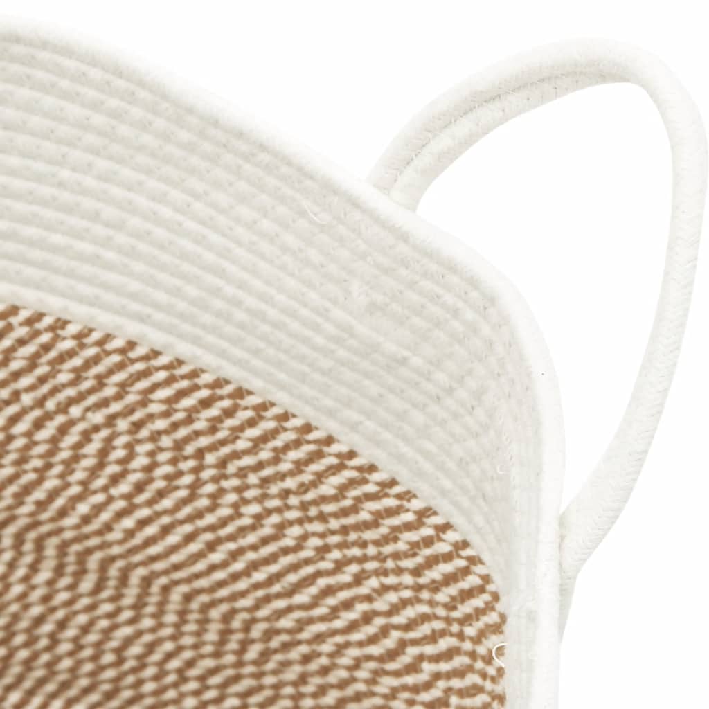 vidaXL Storage Basket Brown and White Ø38x46 cm Cotton