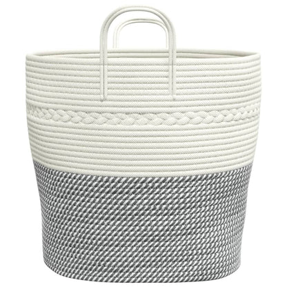 vidaXL Storage Basket Grey and White Ø43x38 cm Cotton