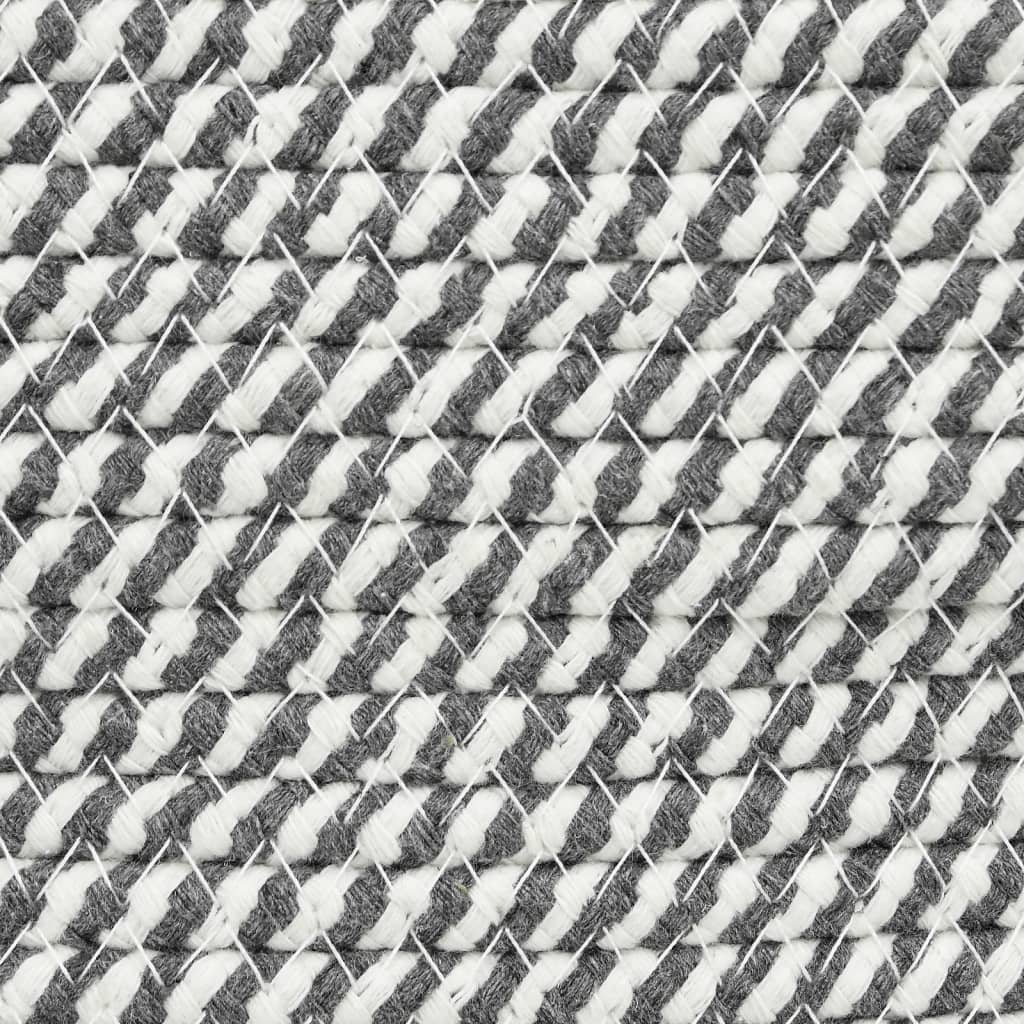 vidaXL Storage Basket Grey and White Ø43x38 cm Cotton