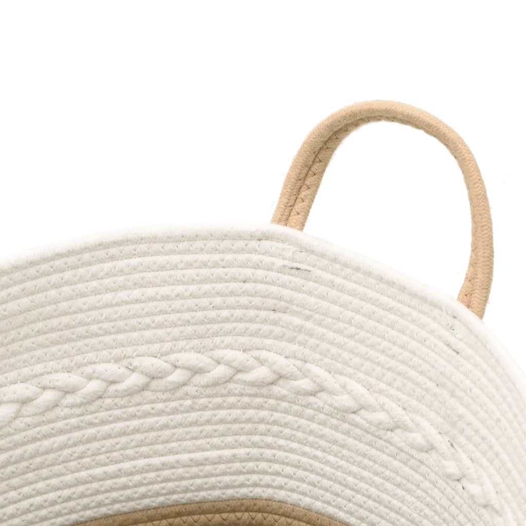 vidaXL Storage Basket Beige and White Ø43x38 cm Cotton
