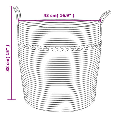 vidaXL Storage Basket Beige and White Ø43x38 cm Cotton