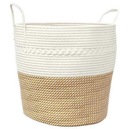 vidaXL Storage Basket Brown and White Ø43x38 cm Cotton
