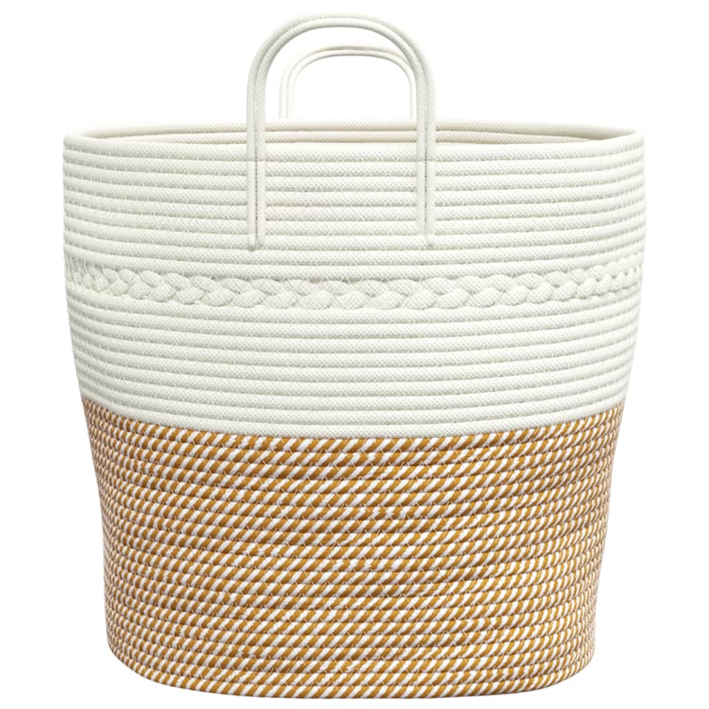 vidaXL Storage Basket Brown and White Ø43x38 cm Cotton