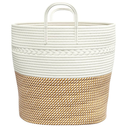 vidaXL Storage Basket Brown and White Ø43x38 cm Cotton