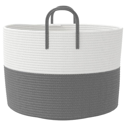 vidaXL Storage Basket Grey and White Ø51x33 cm Cotton