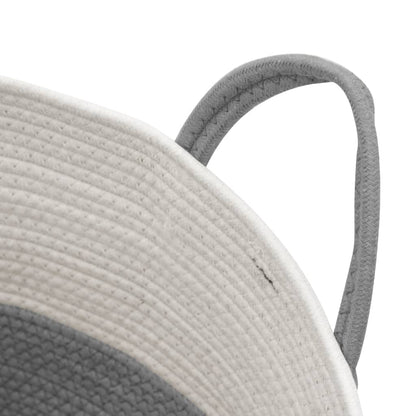vidaXL Storage Basket Grey and White Ø51x33 cm Cotton