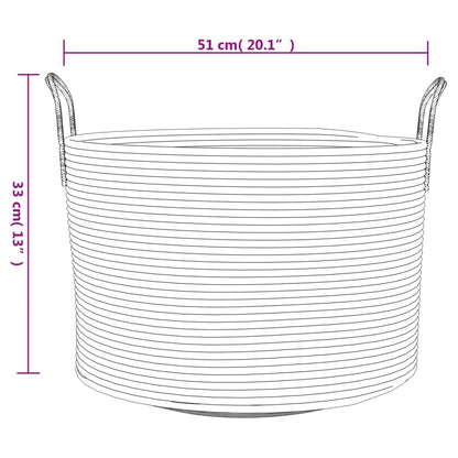 vidaXL Storage Basket Grey and White Ø51x33 cm Cotton