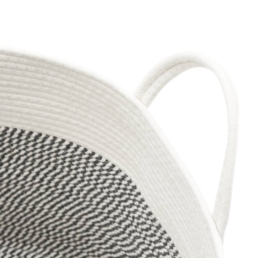 vidaXL Storage Basket Grey and White Ø51x33 cm Cotton