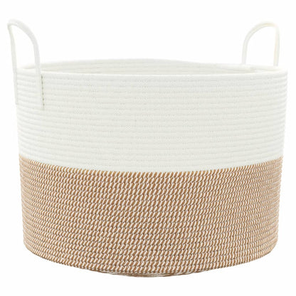 vidaXL Storage Basket Brown and White Ø51x33 cm Cotton