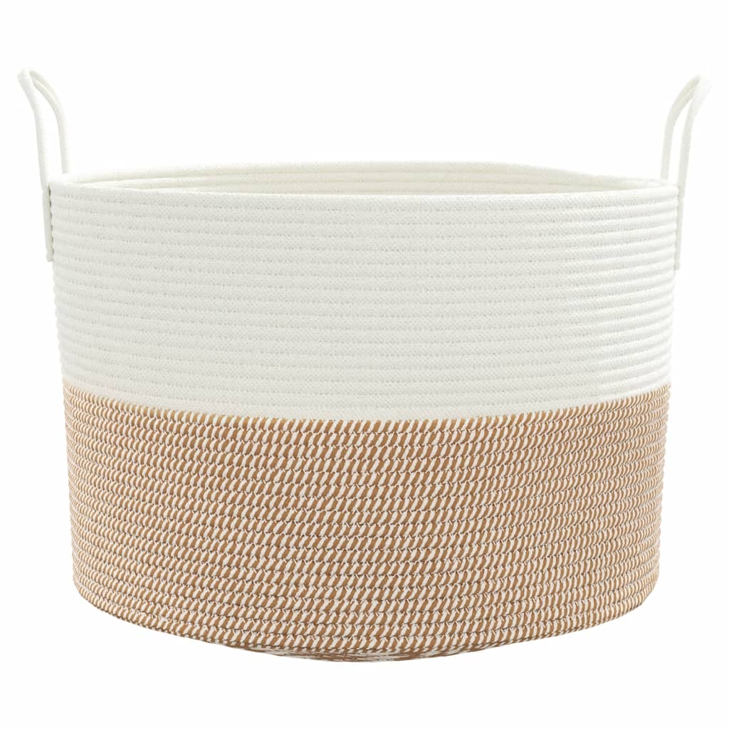 vidaXL Storage Basket Brown and White Ø51x33 cm Cotton