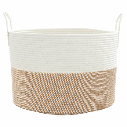 vidaXL Storage Basket Brown and White Ø51x33 cm Cotton