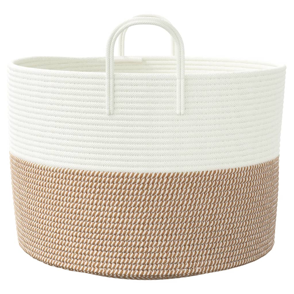 vidaXL Storage Basket Brown and White Ø51x33 cm Cotton