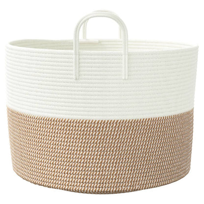 vidaXL Storage Basket Brown and White Ø51x33 cm Cotton