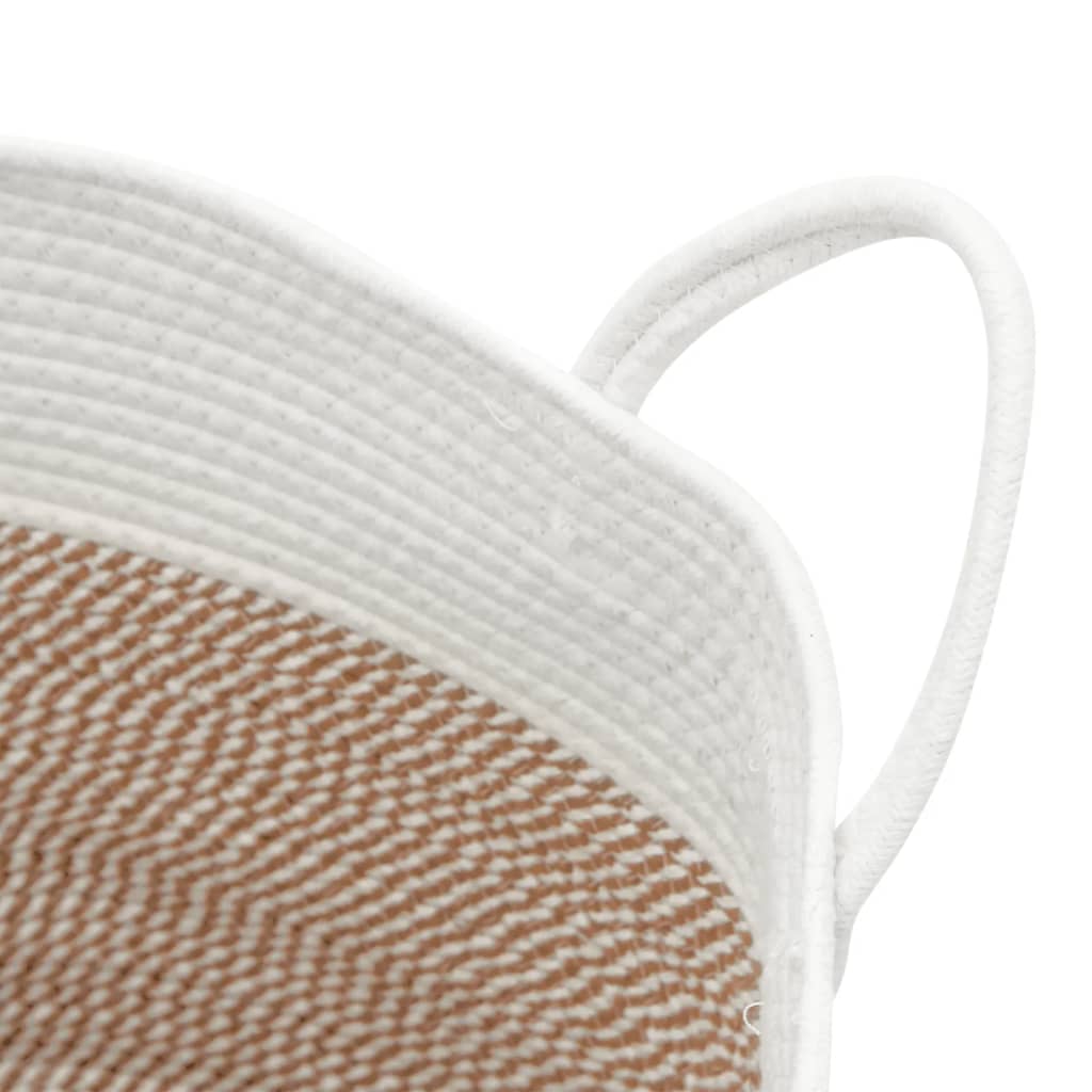 vidaXL Storage Basket Brown and White Ø51x33 cm Cotton
