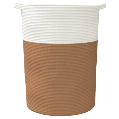 vidaXL Storage Basket Brown and White Ø49x65 cm Cotton