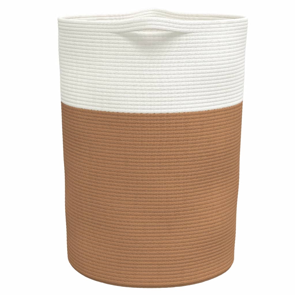 vidaXL Storage Basket Brown and White Ø49x65 cm Cotton